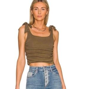 FREE PEOPLE Boulevard Tank Top - Olive Green XS NWT $58.00